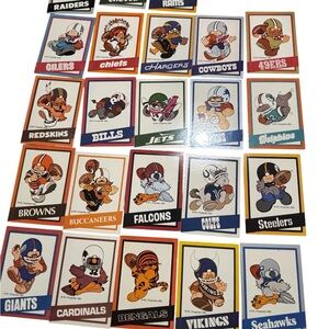 VTG 1983 NFL Huddles Card Lot 23/28 Team Set Redskins Chiefs Cowboys Steelers